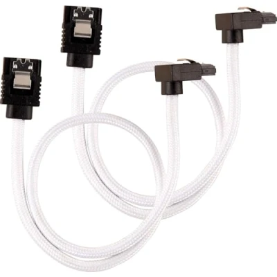 Abbildung von Corsair Premium Sleeved SATA 3 Kabel gewinkelt / gerade (6Gbps, 30 cm 90) Weiß