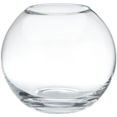 Abbildung von Leonardo Boccia Glasvase rund, kugelförmige Deko Vase in klassischem Stil aus Klarglas, Tischvase modernem Design, Höhe: 13 cm, Durchmesser 15 1,6 l, 019007