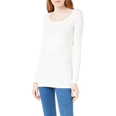 Abbildung von VERO MODA Damen Vmmaxi My Soft Long U neck Noos&#039; Langarmshirt, Bright White, M EU