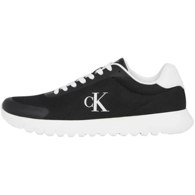 Abbildung von Calvin Klein Herren Runner Sneaker Eva Mesh mit Logo, Schwarz (Ck Black/Bright White), 41