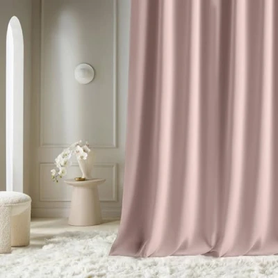 Abbildung von ROOM99 Vorhang mit Silberen Ösen Aura 140 x 240 cm Breite Höhe Schiebegardinen Modern Curtain Wohnzimmer Schlafzimmer Puderrosa, 1 Stück
