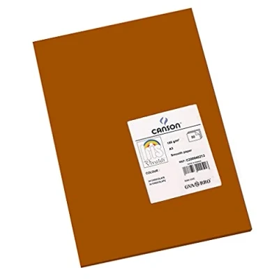 Abbildung von Canson 200040213 Iris Vivaldi glattes, farbiges Papier, A3, schokobraun 34