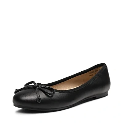 Abbildung von DREAM PAIRS Damen Ballerinas flach klassisch, Elegante und Bequeme Ballettschuhe mit Schleifenbesatz Schwarz Größe 39 (EUR)