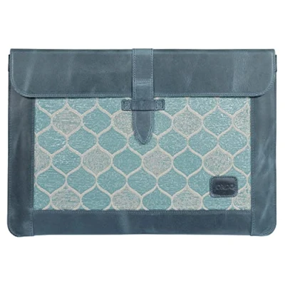 Abbildung von Londo Echtleder Tasche, Hülle für MacBook Pro 15 &amp; 16 Zoll Kompatibel mit M1 und 2020 Model (Blau)
