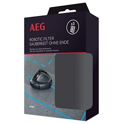 Abbildung von AEG AFR1 Filterset für RX9 (Doppelpack, 2 waschbare XXL Filter, optimale Filtration, einfache Reinigung, regelmäßiger Filtertausch, fängt Pollen und Allergene, passgenau, schwarz/weiß)