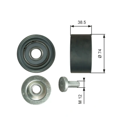 Abbildung von GATES T36285 Umlenkrolle Micro V UNIQUE FIT