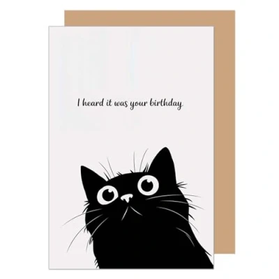 Abbildung von Edition Seidel Premium Geburtstagskarte mit Umschlag. Glückwunschkarte Grußkarte Karte Spruch Geburtstag Happy Birthday Mann Frau Kind Katze (G3634 SW024)
