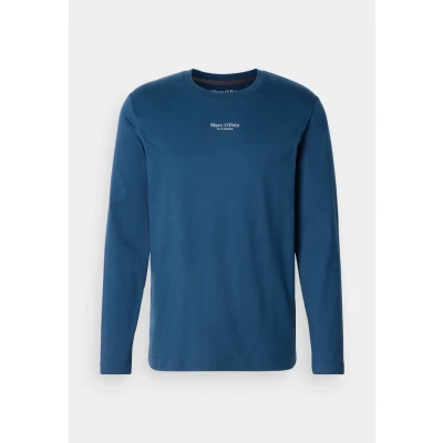 Abbildung von Marc O&#039;Polo LONG Sleeve LOGO Print AT Centre Front Langarmshirt, Herren, Größe: Small, Blue daze