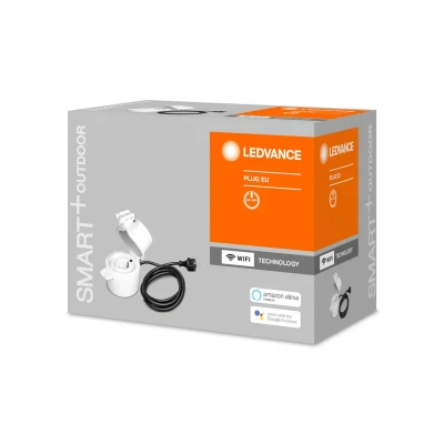 Abbildung von LEDVANCE SMART+ Schaltbare Steckdose für Aussen mit WiFi Technologie, Strom Vermessung, Kompatibel Google und Alexa Voice Control, Steuerung per Fernbedienung möglich, 1er Pack