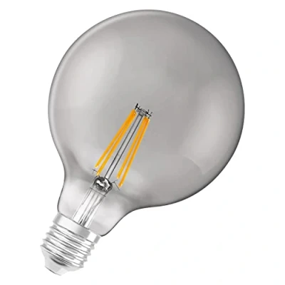 Abbildung von LEDVANCE Smarte LED Lampe mit BT Technologie, Sockel E27, Rauchglas, Dimmbar, Warmweiß (2700 K), ersetzt Glühlampen 48W, steuerbar Google und Alexa, GLOBE Smoke Dim, 1 Stück (1er Pack)