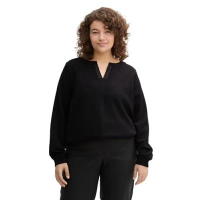 Abbildung von TOM Tailor MIT Brusttasche Sweatshirt, Damen, Größe: 44, Deep black