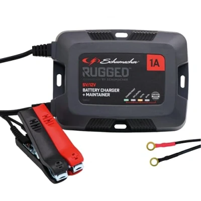 Abbildung von Schumacher Rugged SPX 457 Automatisches und intelligentes Lade Erhaltungsgerät 6V/12V, 1A für Motorrad, Auto, Boot, Jetski, Quad, Rasenmäher, Minitraktor, Oldtimer Schutzart IP66