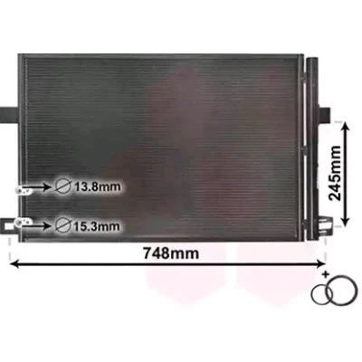 Abbildung von VAN WEZEL *** IR PLUS 58005369 Klimakondensator mit Trockner 15,3 13,8 Aluminium 650
