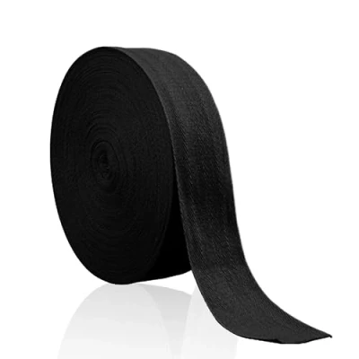 Abbildung von Baumwoll Schrägband 12mm Einfassband Baumwolle Schwarz/Weiß/Natur Weiß/Rot/Lila 50m Nahtband Natur Baumwollschrägband mit Fischgrätenstich für Wimpelkette Schneidern Schürze Craft Nähen Schwarz