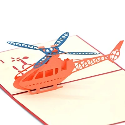 Abbildung von Medigy 3D Pop Up Greeting Cards Helicopter Blank for Most Occastions,Blue