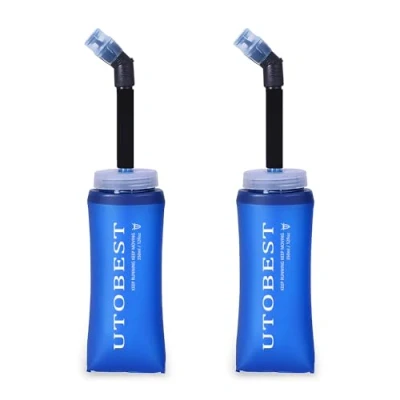 Abbildung von UTOBEST Soft Flask, TPU Faltbare Trinkflaschen, Wasserflasche BPA Frei Sportflasche für Trinkrucksack, Fahrrad, Wandern, 250ml/350ml/500ml