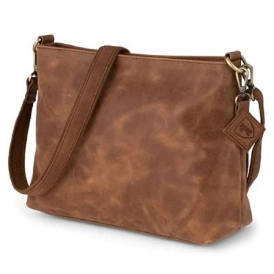 Abbildung von Berliner Bags Vintage Umhängetasche Marbella M, Mittelgroße Schultertasche Crossbody Bag aus Leder, Handtasche für Damen Braun