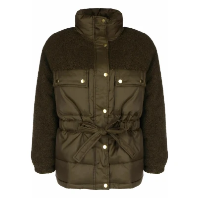 Abbildung von Urban Classics Sherpa MIX Winterjacke, Damen, Größe: Medium, Brown