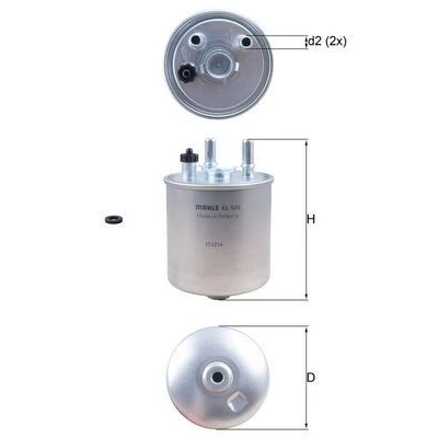 Abbildung von MAHLE ORIGINAL KL 639D Kraftstofffilter Leitungsfilter 10 10,0 RENAULT: LAGUNA 3, Kangoo II Express, 3 Grandtour