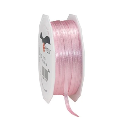 Abbildung von PRÄSENT C.E. Pattberg Satin Hellrosa, 50 m Satinband zum Einpacken von Geschenken, 3 mm Breite, Geschenkband Dekorieren &amp; Basteln, Dekoband, Anlass
