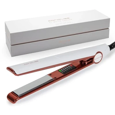 Abbildung von Corioliss C1 Haarglätter für Frauen Titanplatten und Curling feines Haar Professionelles Eisen mit Temperaturregelung (White Soft Touch Copper)