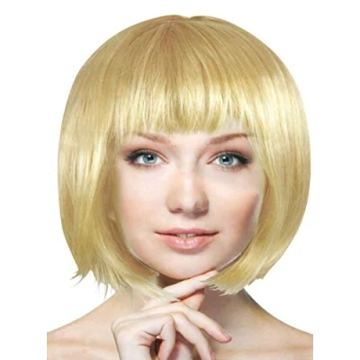 Abbildung von Brandsseller Damen Karneval Kurzhaar Perücke Bob Karneval/Fasching, Motto Party und Shows Kunsthaar (Bob Kurzhaar, Blond)