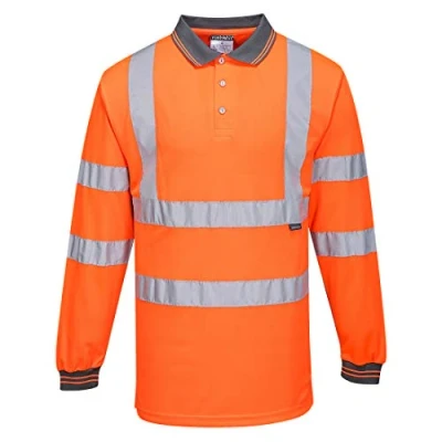 Abbildung von Portwest Langarm Warnschutz Polo Shirt, Größe: XL, Farbe: Orange, S277ORRXL