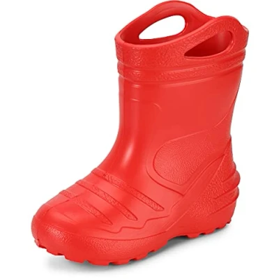 Abbildung von Ladeheid Gummistiefel Kinder federleichte Eva Regenschuhe Bequeme und leichte Regenstiefel perfekt für Frühling Sommer KL051 S (Rot, 23 EU)