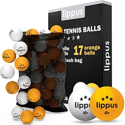 Abbildung von lippus Tischtennisbälle 3 Stern [35 Stück] Set 18 Weiße &amp; 17 Orange Tischtennis Bälle + AUFBEWAHRUNGSBEUTEL Ideale Spieleigenschaften Nach Wettbewerbsrichtlinien produziert