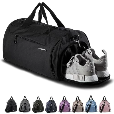 Abbildung von Fitgriff® Sporttasche &amp; Reisetasche für Damen und Herren mit Schuhfach Nassfach Tasche Sport, Fitness Reisen Trainingstasche, Gym Bag (Black, M)