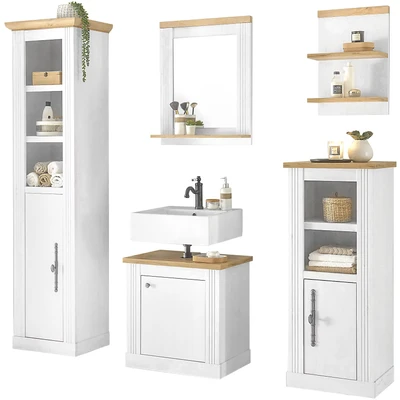 Abbildung von Home affaire Badmöbel Set »WESTMINSTER«, (5 St.), im romantischen Landhausstil