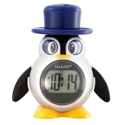 Abbildung von TalkJoy Deutsch Sprechende Kinderuhr Digitale Uhr Tischuhr Zeitansage Sprachfunktion Pinguin Wecker Blindenuhr Uhrzeit lesen Lernen Sprechfunktion Schulwecker