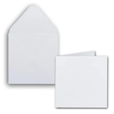Abbildung von NEUSER PAPIER 75x Set Quadratische Karten inklusive Briefumschläge Blanko 14 x cm in Hochweiß bedruckbare Einladungskarten ideal zum Selbstgestalten &amp; Kreieren