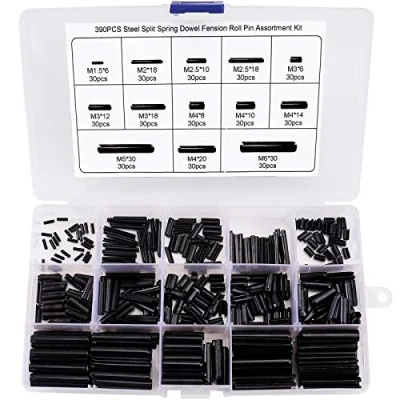 Abbildung von QIMEI SHOP Spannstift Hohlsplinte Splinte Sortiment Set Hohl Federstifte Manganstahl M1,5 M2 M2,5 M3 M4 M5 M6 inkl Sortimentskasten 390 Stück