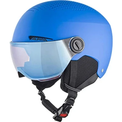 Abbildung von ALPINA ZUPO VISOR Q LITE Hochwertiger &amp; Leichter Skihelm Mit Kontrastverstärkendem Visier Für Kinder, blue matt, 48 52 cm
