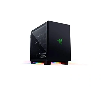 Abbildung von Razer Tomahawk Mini ITX Gaming Gehäuse mit Chroma RGB (Schwingtüren an beiden Seiten, Belüftung, Staubfilter, Kabel Management, für Radiatoren bis zu 240 mm)