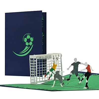 Abbildung von Karte Fussball ROT, Geburtstagskarte, Gutschein für Fans Einladungskarten Geburtstag Kinder, H35