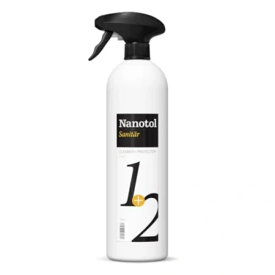 Abbildung von Nanotol Sanitär 1+2, Hybrid Profi Badreiniger mit Easy to clean Effekt reinigt, entkalkt und versiegelt gleichzeitig (1000 ml)