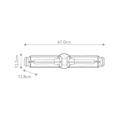 Abbildung von Hinkley HK MASTHEAD2 HBBK Wandleuchte MASTHEAD 2xE27 40W IP44 Stahl Heritage Messing &amp; Schwarz, Glas klar H:12.2cm B:61cm dimmbar