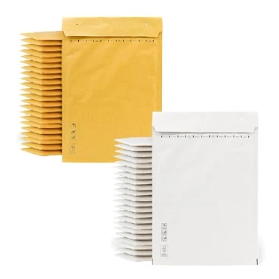 Abbildung von m office Luftpolsterumschläge, Kraft Weiß, Versandtaschen für Pakete, verschiedene Größen, · (120 x 220 mm, 50 Stück)
