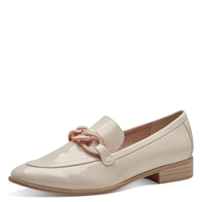 Abbildung von MARCO TOZZI Damen Loafer mit Absatz Lack Elegant, Cremefarben (Powder Patent), 38 EU