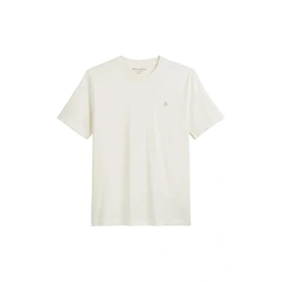 Abbildung von Marc O&#039;Polo Short Sleeve LOGO Crewneck Tshirt basic, Herren, Größe: XS, White cotton