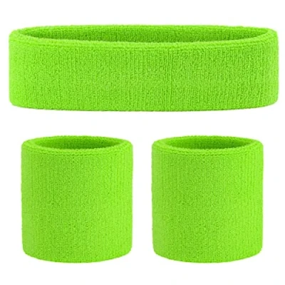 Abbildung von ONUPGO Schweißband Set Sportstirnband Handgelenk gestreifte Schweißbänder Frottee Sporttraining Basketball Armband Stirnbänder Feuchtigkeitstransport Schweiß absorbierendes Stirnband
