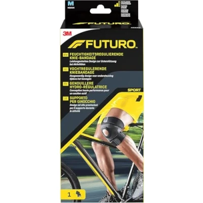 Abbildung von FUTURO Feuchtigkeitsregulierende Knie Bandage Leistungsstarkes Design zur Unterstützung bei Aktivitäten Medium