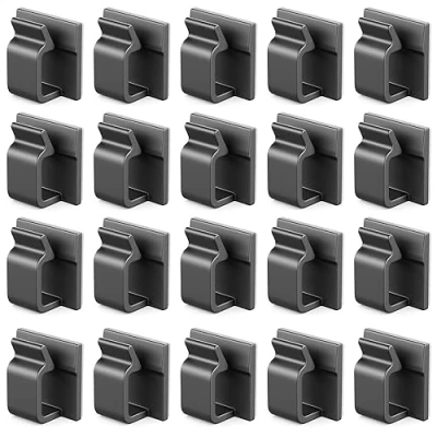 Abbildung von deleyCON 20x Kabelhalter Selbstklebend Kabelhalterung Kabelmanagement Kabelclips Kabelführung Organizer Kabelklemmen Kabelbefestigung Haushalt Büro Schreibtisch Sockelleiste PA66 Kunststoff Schwarz