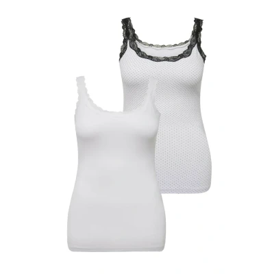 Abbildung von Ulla Popken 2 PACK Nachtwäsche Shirt, Damen, Größe: 42/44, Snow white