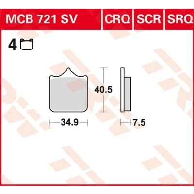 Abbildung von TRW Hyper Carbon Racing MCB721CRQ Bremsbelagsatz