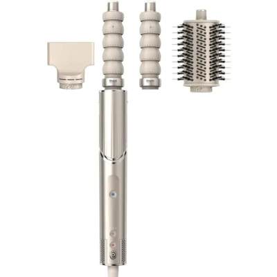 Abbildung von Shark FlexStyle 3 in 1 Luftstyler &amp; Haartrockner, Auto Wrap Lockenaufsatz, Ovalbürste, Konzentrator, Keine Hitzeschäden, Champagner, HD426SLEU