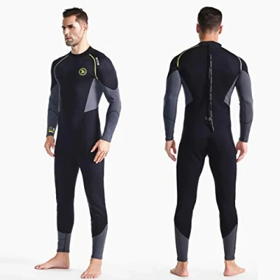 Abbildung von ZCCO Herren Neoprenanzug Ultra Stretch 1,5 mm Neopren Badeanzug, Ganzkörper Tauchanzug mit Reißverschluss hinten, EIN Stück zum Schnorcheln, Tauchen, Schwimmen (1.5LT schwarz, M)