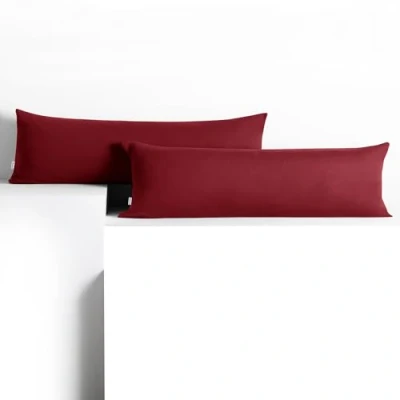 Abbildung von DecoKing 2 Kissenbezüge 40x145 cm Jersey Baumwolle Reißverschluss Bordeaux Amber
